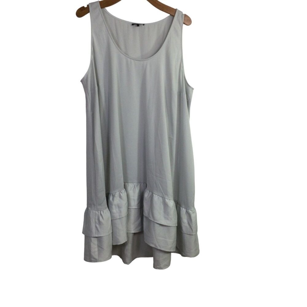Universal Standard Womens Ruffle Slip Dress Sleeveless Gray Size L/3X